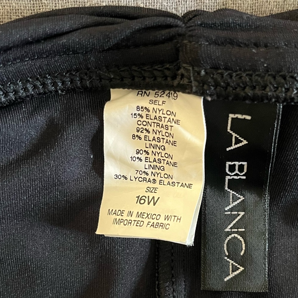 La Blanca black ruched waist swim skirt 16W - Picture 4 of 8
